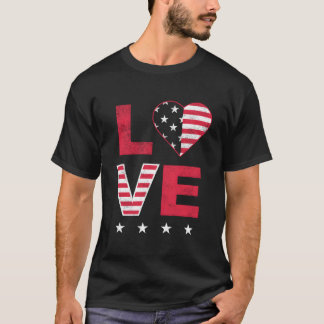 Camiseta Roja Blanca y Azul de la Bandera American