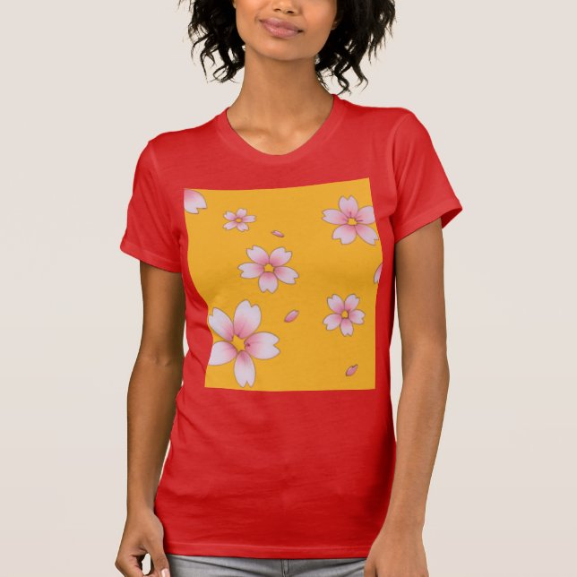 Camiseta roja con flores (Anverso)