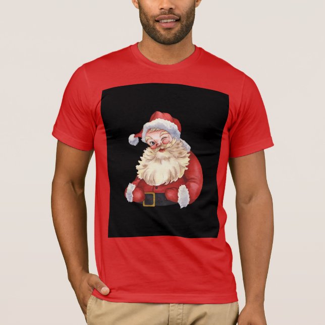 Camiseta roja con Navidades de Santa Claus (Anverso)