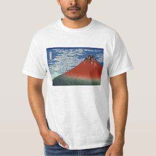 Camiseta roja de Fuji del cielo del claro del