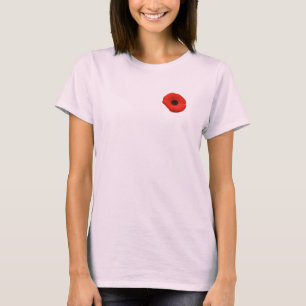Camiseta roja de la flor de la amapola del día de