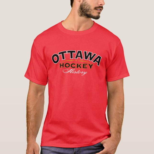 Camiseta roja de la historia del hockey de Ottawa (Anverso)