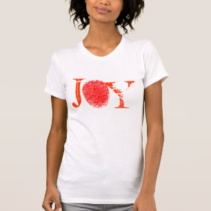 Camiseta roja de la huella dactilar de la alegría