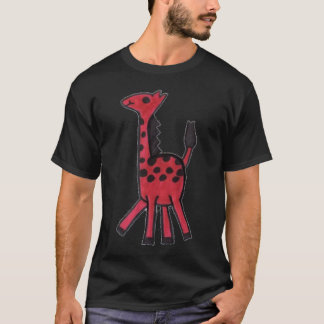 Camiseta roja de la jirafa