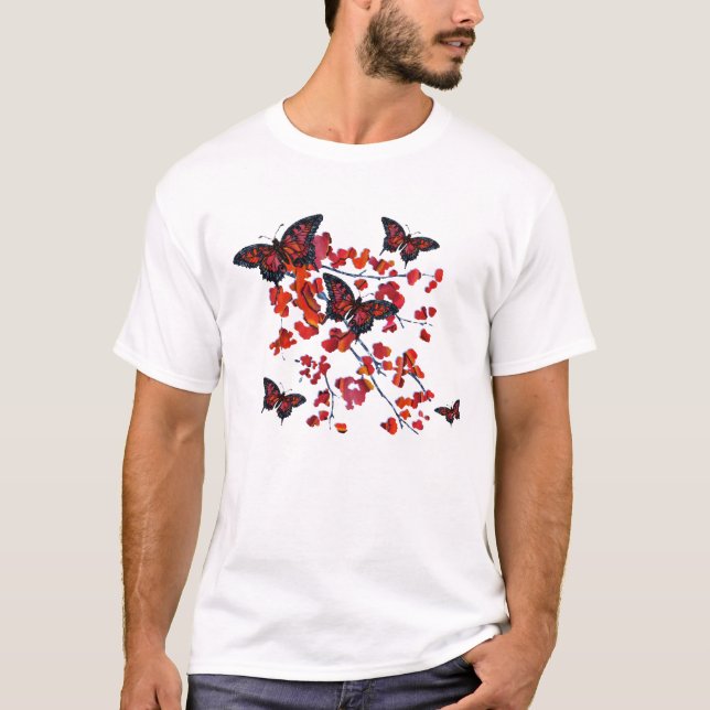 Camiseta roja de la mariposa (Anverso)