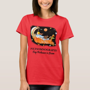 Camiseta roja de la poliomielitis LAB DORMIR