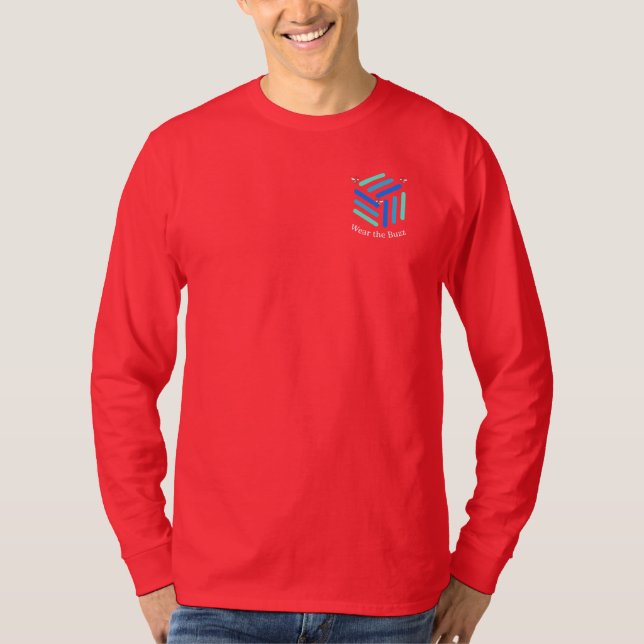 Camiseta roja de largo alcance | Diseño audaz insp (Anverso)