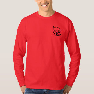 Camiseta roja de Longsleeve de los hombres de NTG