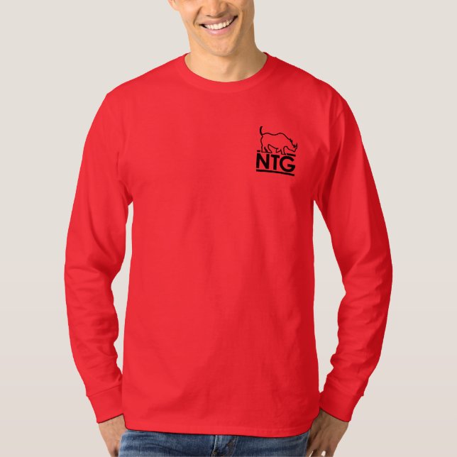 Camiseta roja de Longsleeve de los hombres de NTG (Anverso)