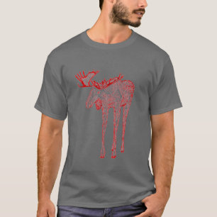 camiseta roja de los alces