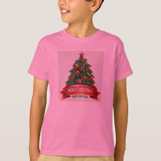 Camiseta roja de los niños del navidad