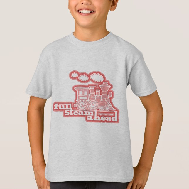 camiseta roja de los niños del "vapor a (Anverso)