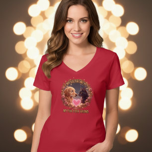 Camiseta Roja De Mujer Fur Ever Friend Día De San