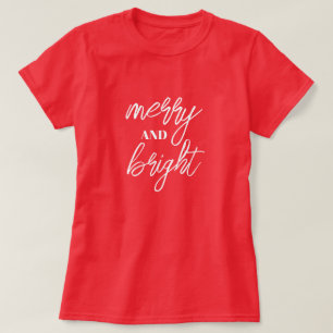 Camiseta roja de Navidad para mujer Alegre y Brill