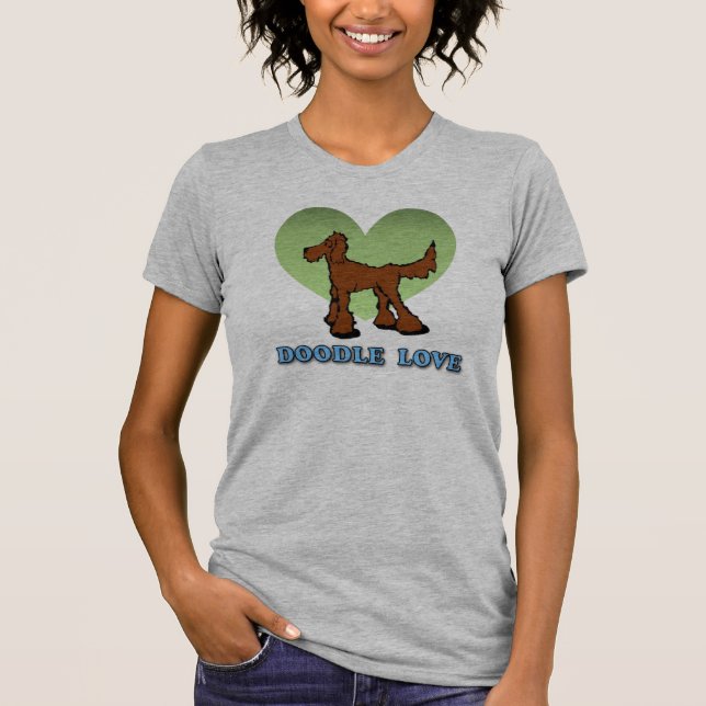 Camiseta roja del amor del Doodle (Anverso)