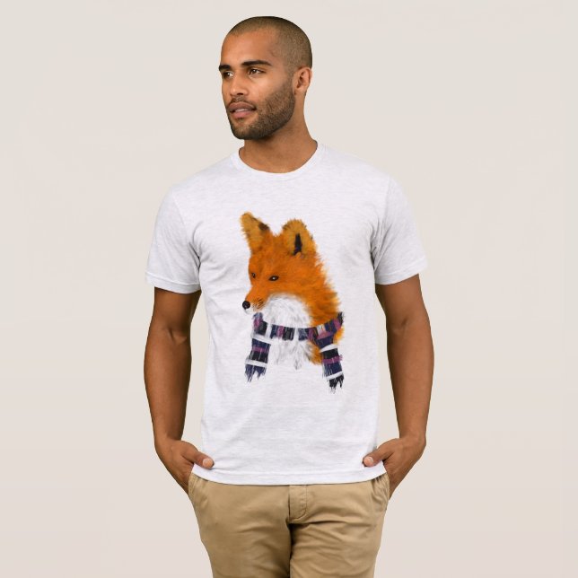 Camiseta roja del arte de la bufanda del invierno (Anverso completo)