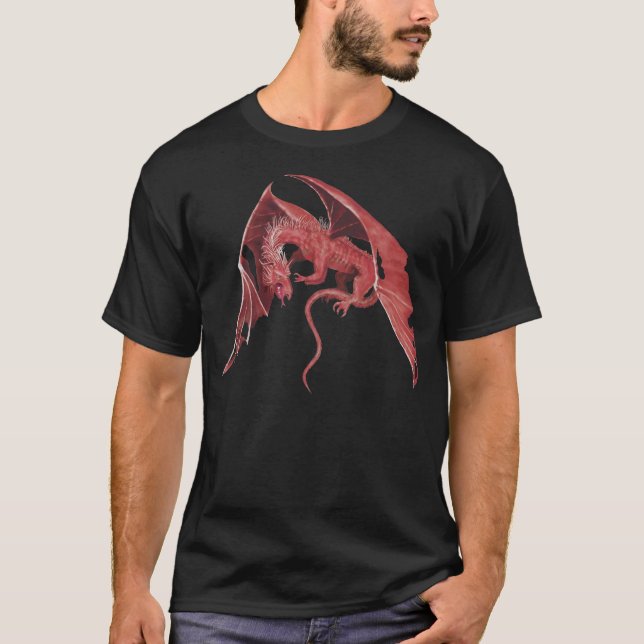 Camiseta roja del dragón que vuela (Anverso)