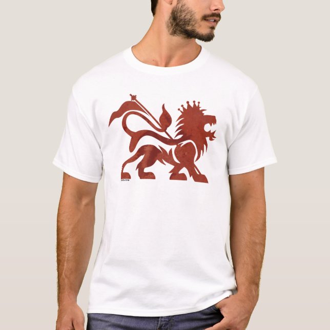 Camiseta roja del león de Ras por Skidone (Anverso)