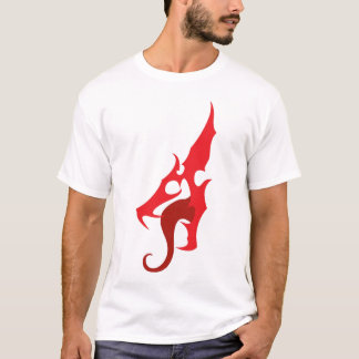 Camiseta roja del logotipo del dragón