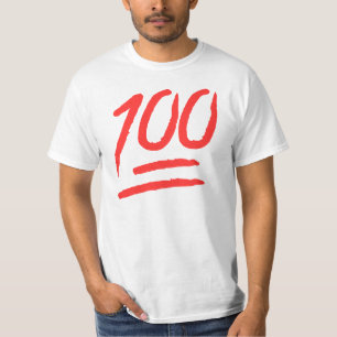 camiseta roja del mundo de la emoji "100"