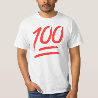 camiseta roja del mundo de la emoji "100"