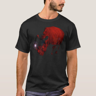 Camiseta roja del rinoceronte