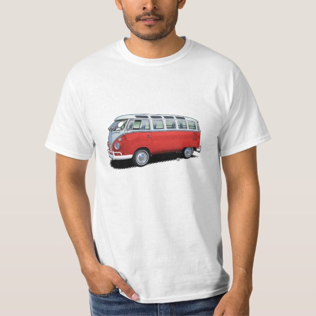 Camiseta roja del transportador del autobús de (Anverso)