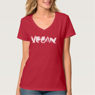 CAMISETA ROJA DEL V DE LAS MUJERES BLANCAS DEL