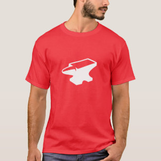 Camiseta roja del yunque de la fundición (roja)