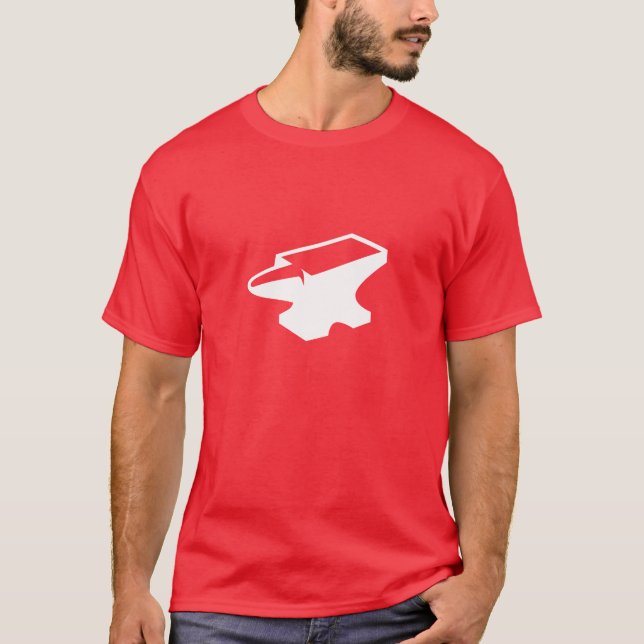Camiseta roja del yunque de la fundición (roja) (Anverso)