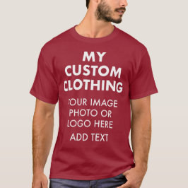 Camiseta roja granate personalizada para hombre