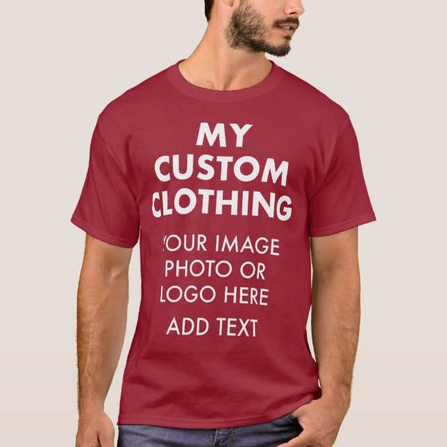 Camiseta roja granate personalizada para hombre (Anverso)