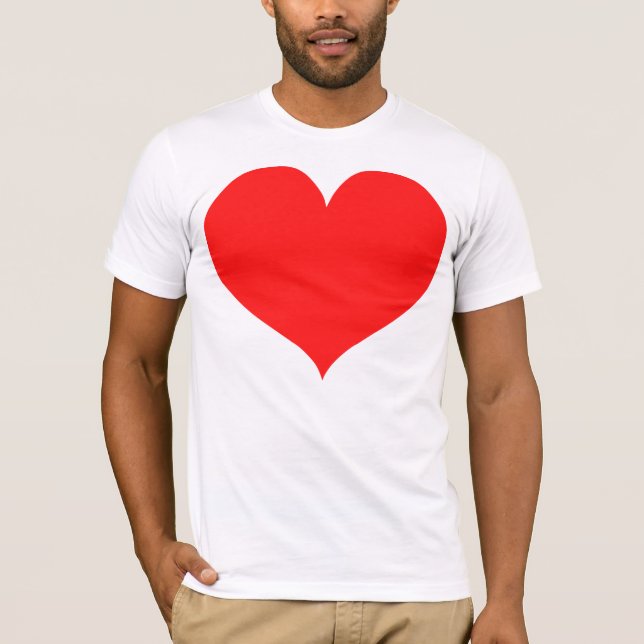 Camiseta roja grande del corazón inspirada por Nim (Anverso)