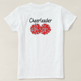 Camiseta roja gris de animadora senior de doble ca