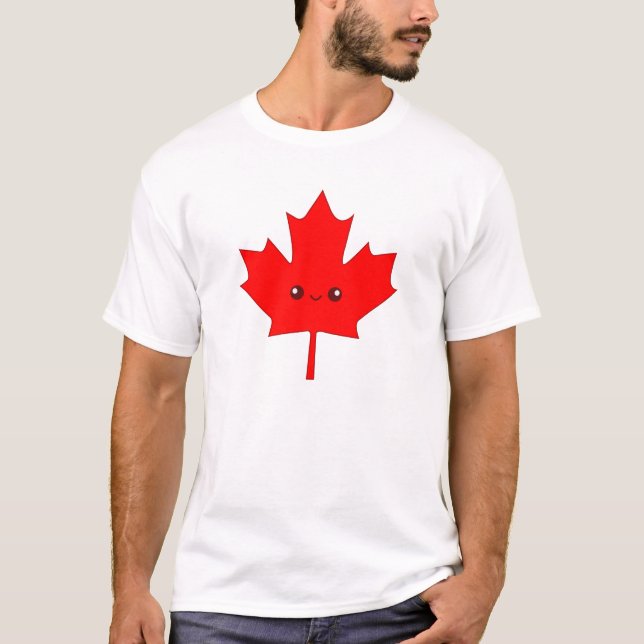 Camiseta roja linda de la hoja de arce (Anverso)