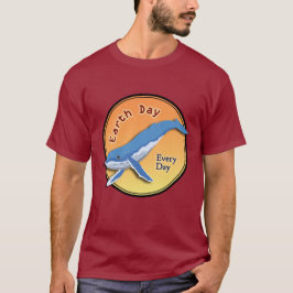 Camiseta roja Motif de la ronda del Día de la Tier