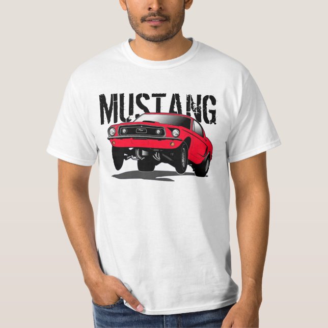 Camiseta roja negra de Mustang (Anverso)
