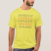 Camiseta roja/negra del trance del texto