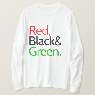 Camiseta roja, negra y verde afroamericana
