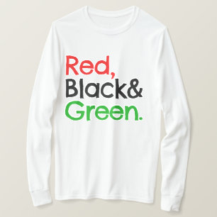 Camiseta roja, negra y verde afroamericana