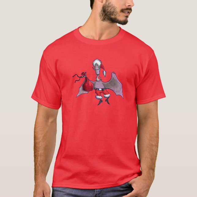 Camiseta roja para hombres de Santa Bat (Anverso)