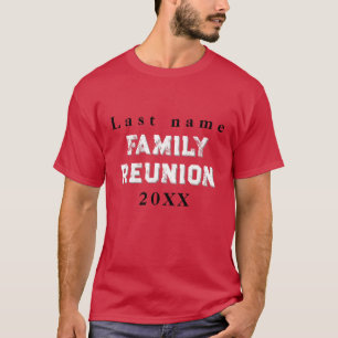 Camiseta roja personalizada para reunión familiar,