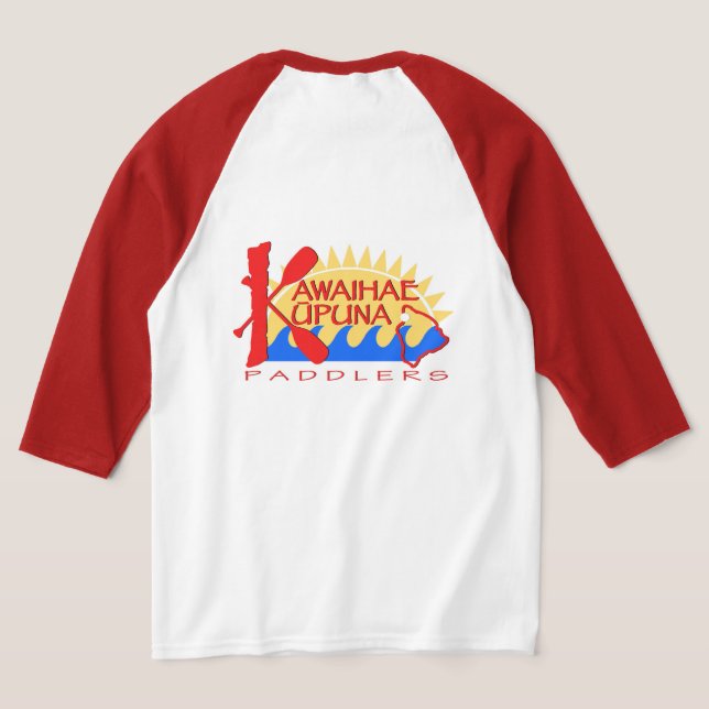 Camiseta roja Unisex 3/4 de manga (Distribución Reverso )