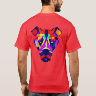 camiseta roja vívida de hombres del perro de Alexa