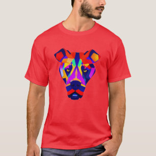 Camiseta roja vívida de los hombres del perro de A