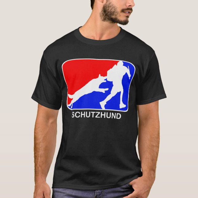 camiseta roja y azul del schutzhund del logotipo (Anverso)