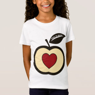 Camiseta roja y negra Manzana + Corazón Comida par