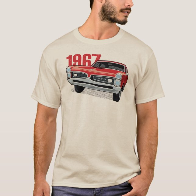 Camiseta Rojo 1967 de Pontiac GTO (Anverso)