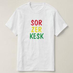 Camiseta rojo, amarillo, verde en kurdo - o zer Kesk