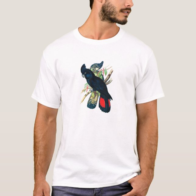 Camiseta Rojo atado, Cockatoos. negros (de Banksian) (Anverso)